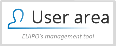 Pojdite v uporabniško območje User area, orodje urada EUIPO za upravljanje