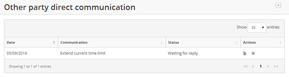Other party direct communication